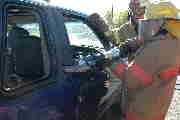 Cutting roof off car